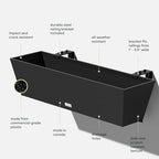 Veradek Pure Series Railing Planter - Tapered Window Box with Bracket - Image 3
