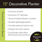 Briarwood Lane Summer Planter 14" x 15" x 15" Sunflower Dance Large for Summer Planter - Image 4