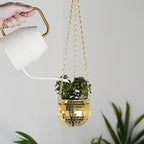 Bubblegum Stuff Gold Disco Ball Hanging Planter - Indoor Herb & Plant Hanger, Boho Decor - 4 inch - Image 5