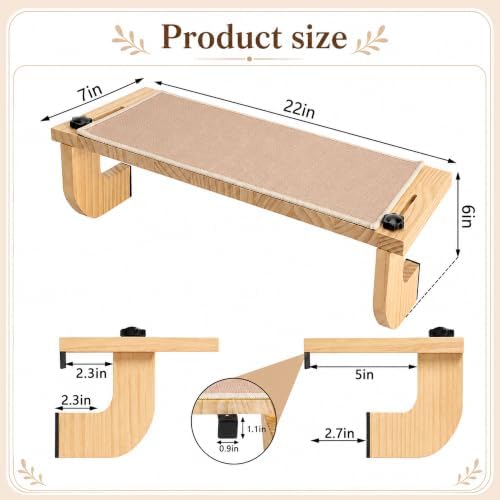 Adnee Natural Wood Window Sill Plant Shelf, Adjustable Window Sill Extender - Image 2