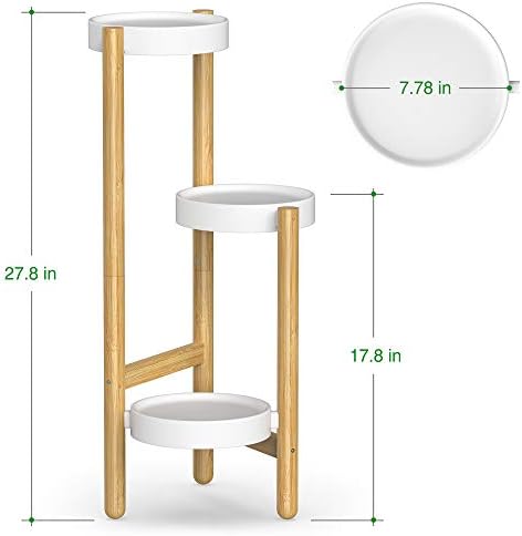 3 Tier Plant Stand Indoor, Tall Bamboo Corner Shelf for Multiple Plants - Image 6