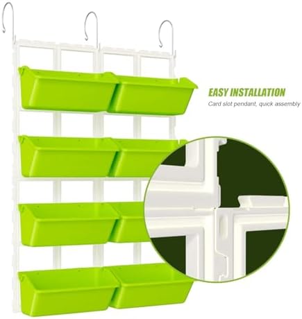 8 Pockets Vertical Garden Planter, Wall Mounted Plant Holder, Home Plastic Flower Beds, Hanging Pocket for Patio Outdoor Decor Balcony Plant Vegetable Fruit Flowerpot - Image 3