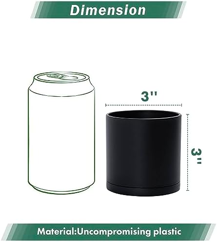 D'vine Dev 12-Pack Mini Black Plastic Planters with Saucers, 3 in, 74-Y-C-4 - Image 2