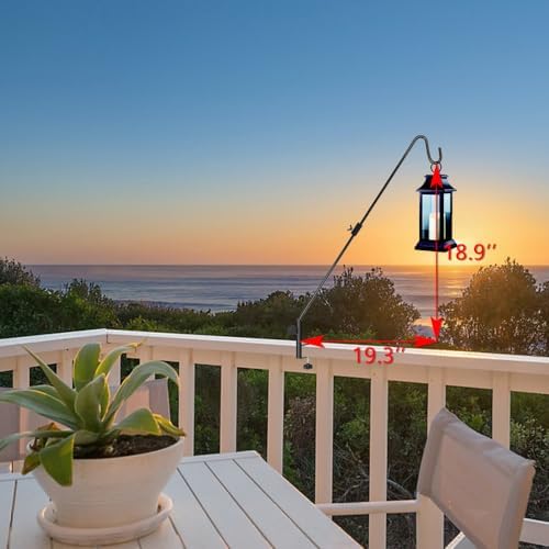 FEED GARDEN 31 Inch Heavy Duty Deck Hook, Non-Slip Clamp, 360 Degree Swivel, Black for Bird Feeders, Planters, Suet Baskets, Lanterns, Wind Chimes, 2 Pack - Image 6