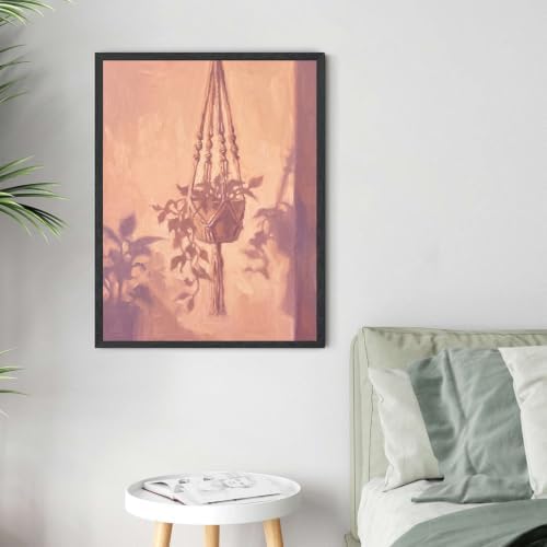 Boho Macrame Plant Hanger Wall Art, Black Framed Impressionist Print - Image 4