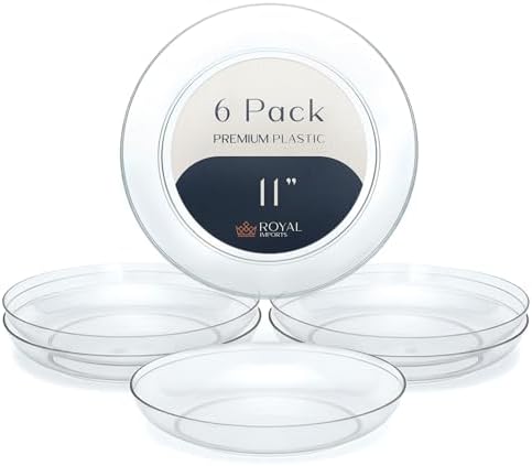 Royal Imports Clear Plant Saucer, Floral Plastic Plates Plant Tray 11" 6pk by RoyalImports