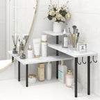 Homode Bathroom Counter Corner Shelf, 3 Tier Kitchen Countertop Organizer for Over The Sink, Make Up, Dresser Table, White Marble by Homode