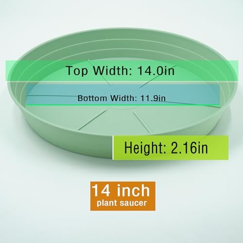 LWALRS Plant Saucer 14 Inch 4 Pack 6 8 10 12 14 16 18 20 25, Plastic Plant Trays for Pots，Extra-Deep Plant Water Dray Tray, Bird Bath Bowl, Heavy Flower Plant Saucers Indoors and Outdoor No Holes - Image 2
