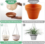 3 Pack 8/10/12 Inch Hanging Planters for Indoor Plants with Self-Watering - Image 6