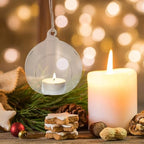 Glass Hanging Globe Tealight Holders with Rope Set 6pcs - Image 6