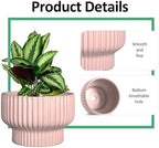 OXART Ceramic Plant Pots, 9.4+8+6 Inch Planters with Drainage Hole, Set of 3, Modern Round Flower Pot for Indoor Plants, Home and Office Decorative Ceramic Pots for Plants, Gifts for Mom, Pink - Image 4