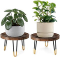 OBTAIN Plant Stand Indoor Outdoor,2 Set Mid Century Style Walnut Wood Color Plant Stand,Waterproof Design Modern Plant Table,Easily Assemble Come With Tools,Nice For Room Decor (M,L) by Welcometoobtain