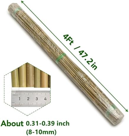 60Pcs Bamboo Stakes for Plant 4 Feet, Garden Bamboo Plant Stakes for Plants Support, Bamboo Sticks for Climbing Plants, Tomatoes, Sunflowers, Beans, Potted Plants, Trees - Image 3