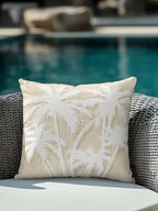 Outdoor Pillow Waterproof 1 Pack, Tropical Palm Tree Patio Throw Pillows for Couch Bed Sofa with Insert, Vintage Beige Exotic Botanical Plants Decorative Travel/Reading/Camping Pillow Set 18x18 Inch - Image 4