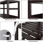 Bamjoy Bamboo Shelf, 6 Tier Bookcase Storage Shelves, Tall Book Rack Shelving Unit, Multipurpose Storage Display Shelf Adjustable Storage Rack for Bathroom Home Office Living Room Kitchen, Dark Brown - Image 7