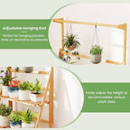 HAPPYGRILL Bamboo 3-Tier Hanging Plant Stand, Ladder Planter Display Shelf - Image 5
