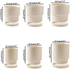 Flower pots Creative Round White Clay Plant Outdoor Indoor(15.1cm) - Image 2
