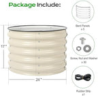 Aoodor 17" Tall 24" Metal Raised Garden Bed, Beige - Image 4