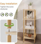 AmazerBath Bamboo Bathroom Shelf, 4-Tier Bathroom Storage Shelf, Multifunctional Storage Rack for Living Room Bedroom Kitchen, Space Saver - Image 4