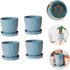 BESPORTBLE 4pcs Blue PP Succulent Planter Pot with Removable Tray for Xmas - Image 3