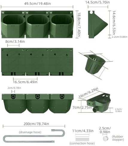 36 Pockets Self Watering Wall Mounted Vertical Planter, Wall Planter Indoor Vertical Living Green Plant Wall Easy Installation (Green with Timing System) - Image 6