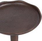 Kate and Laurel Alessia Modern Decorative Metal Drink Table; 8 x 8 x 22; Bronze; Round Cast Aluminum Pedestal Plant Stand with Rough Texture and Deckled Edge - Image 6