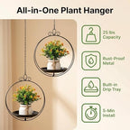 Hanging Planter for Indoor Outdoor Plant, Plant Hanger, Hanging Plant Tray - Image 7