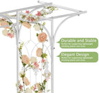 VINGLI Garden Arbor, Arch Archway for Wedding Ceremony Party, Steel Garden Trellis for Plant Climbing, Christmas Garden Decorations Arch for Garden, Backyard, Lawn, for Hallowmas (White) - Image 5