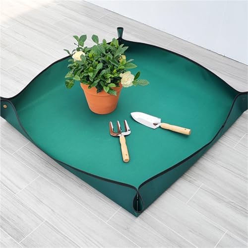 Oxford Cloth Planting Mat 50-150cm Gardening Potting Pad Foldable Garden Plant Flower Pot Transplanting Waterproof Mats for Indoor Plant Repotting(Green 100x100cm) - Image 6