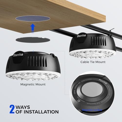 Barrina OG09 Puck Grow Light, 36W(4 x 9W), 5000K, Timer, 4 Packs, Black - Image 5