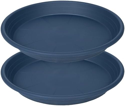 2 Pack of 16 inch Plant Saucer, Large Plant Tray, Heavy Sturdy Plant Drainage Tray for Indoors, Bird Bath Bowls, Sturdy 18 inch Plastic Pot Tray for Planter (Blue) by Unknown