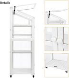 Portable Greenhouse Balcony Wood Polycarbonate Cold Frame Greenhouse Cabinet with Removable Wheels and Adjustable Shelves for Outdoor & Indoor Use - Image 7