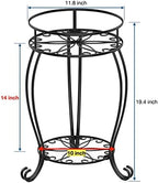 FaithLand 2 Tier Black Metal Plant Stand Indoor Outdoor, 19.4" - Image 6