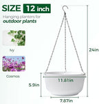 T4U Hanging Planters for Indoor Outdoor, 12 Inch Self Watering Pots, 2 Pack - Image 2