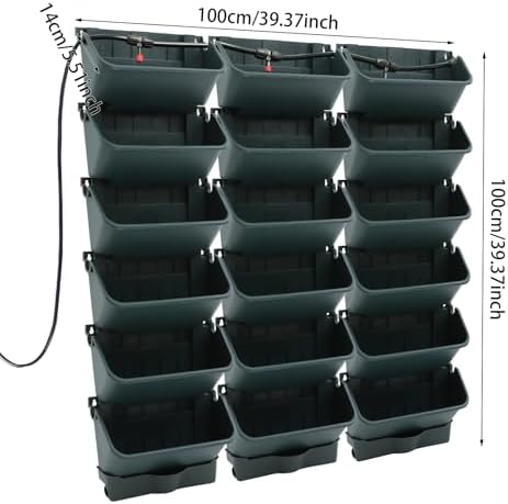 18 Pots Self-Watering Vertical Garden Planter Wall Mounted,with Smart Automatic Watering System, Digital Timer,Space Saving Wall Planter for Herbs Vegetables Fruits Flowers (Green) - Image 2