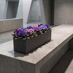 24" Rectangular Indoor Outdoor Planter, Charcoal Gray, Windowsill Plant Box - Image 3