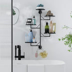 GcdPai Rotating Window Plant Shelves indoor 5-tier Metal Plant Stand, Wall Plant holder for Multiple Plants indoors, Window Sill Gifts for Small Spaces, Stylish and Functional Indoor Plant Stand Black - Image 6