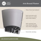 The HC Companies Aria Round Self-Watering Pot - Lightweight Plastic Planter for Herbs & More - Durable Plant Pots for Indoor Plants & Outdoor Plants (16" Beige, Pack of 2) - Image 3