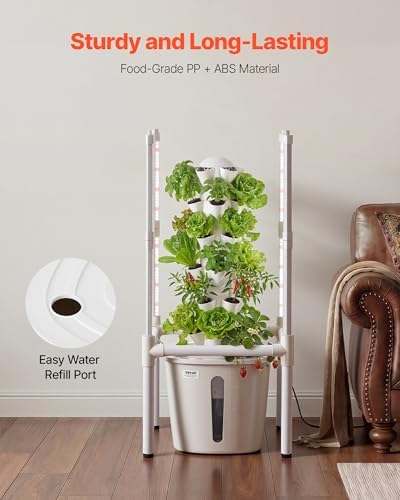 VEVOR Hydroponic Tower, 30 Pods 6 Tiers Hydroponics Growing System Kit with LED Grow Light & App Control, Vertical Home Garden with 20L Water Tank & Pump, Planter for Indoor Herbs, Fruits, Vegetables - Image 5