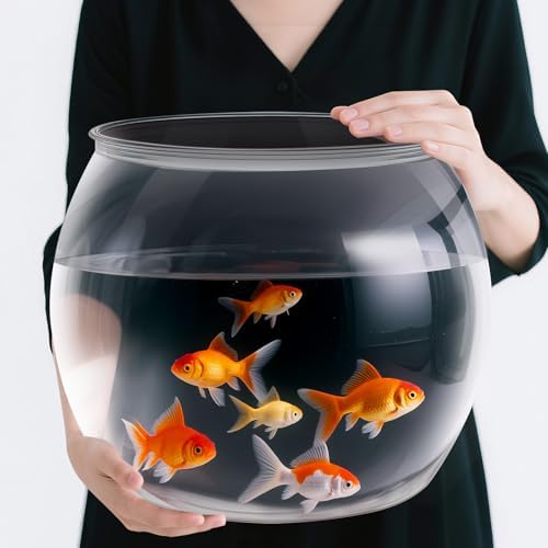 Geelin 7 Gallon Plastic Fish Tank Large Bowl Shatterproof with Crystal Clear Clarity for Terrarium, Flower Vase Centerpiece Gift for Fish Lovers (Round) by Geelin