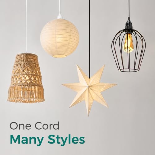 DiCUNO Pendant Light Cord, for Hanging Paper Lantern, 20 Ft, Black, 4-Pack - Image 5