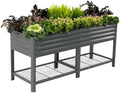 Vego garden Elevated Raised Garden Bed, 2' x 6' Outdoor Planters Boxes with Legs & Storage Rack for Patio, 1000 Lbs Weight Capacity, Raised Beds for Gardening Herbs Vegetables, Modern Gray by Unknown