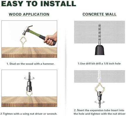 2.36IN Ceiling Screw Hooks for Hanging Plants, Safety Buckle,110 Pcs - Image 5