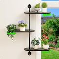 Rotating Window Plant Shelves 3-Tier, Wooden Window Shelf for Plants, Sill Space-Saving Corner Hanging Wall Stand for Multiple Plants, Indoor Home Decor, Black by BUTUNITA