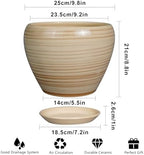 Ceramicfor Ceramic Pot for Plant 10 Inch - Planter for Outdoor Plants Indoor Plant Pot with Drainage Hole Large Planter Round Flower Pot for House Patio Garden Yellow - Image 3