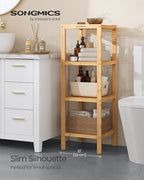 SONGMICS 4-Tier Bamboo Shelf, Freestanding Bathroom Storage Rack - Image 4