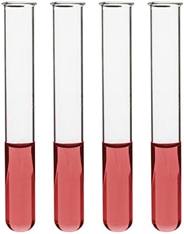 EISCO 48PK Test Tubes, 15ml - Borosilicate 3.3 Glass - 1.2mm Thick Walls, Beaded Rim - Superior Heat & Chemical Durability - 5.25" Tall, 0.6" Diameter by EiscoLabs