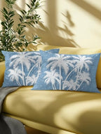 Outdoor Pillow Waterproof 1 Pack, Tropical Palm Tree Patio Throw Pillows for Couch Bed Sofa with Insert, Vintage Sky Blue Exotic Botanical Plants Decorative Reading/Camping Pillow Set 12x20 Inch - Image 6