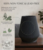 7" Modern Ribbed Planter - Plant-Based Sustainable Vase - Non-Toxic Indoor Pot for Live Plants with Soil or Dried Flowers, Minimalist Decor for Home & Office.(Noir) - Image 2