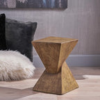 ø12.5'' Light Concrete Side Table End Table for Outdoor, Modern Retro Farmhouse Style, Magnesium Oxide Material & Hand Painted, No Assembly, Natural - Image 3